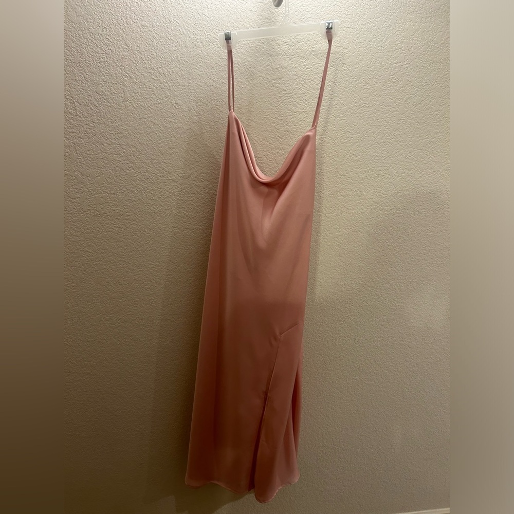Dusty Pink Satin Altard State Midi Dress